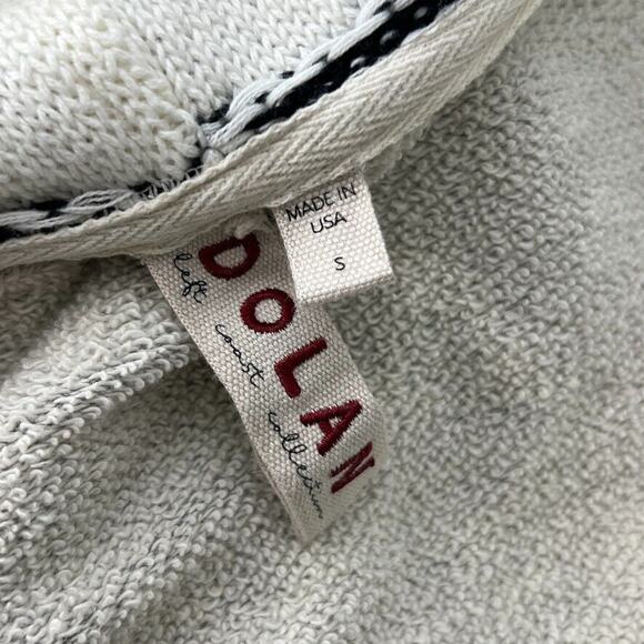 Dolan Anthropologie Gray Striped Open Front Fringe Sweater Size Small - Picture 6 of 9